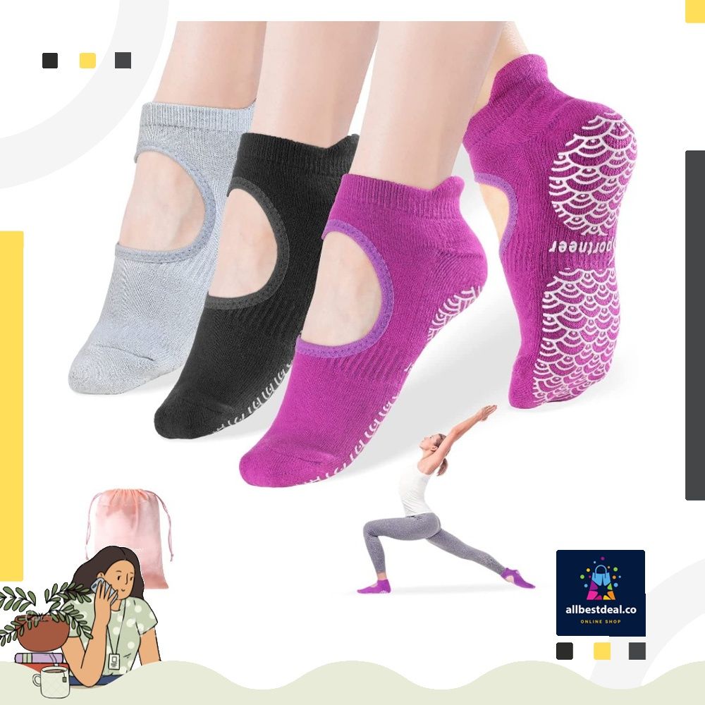 instock~ Yoga Socks for Women Non Slip Socks with Grips, Anti-Skid
