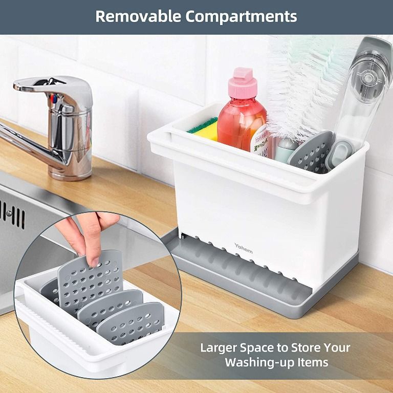  YOHOM Kitchen Scrub Brush Holder for Sink Sponge