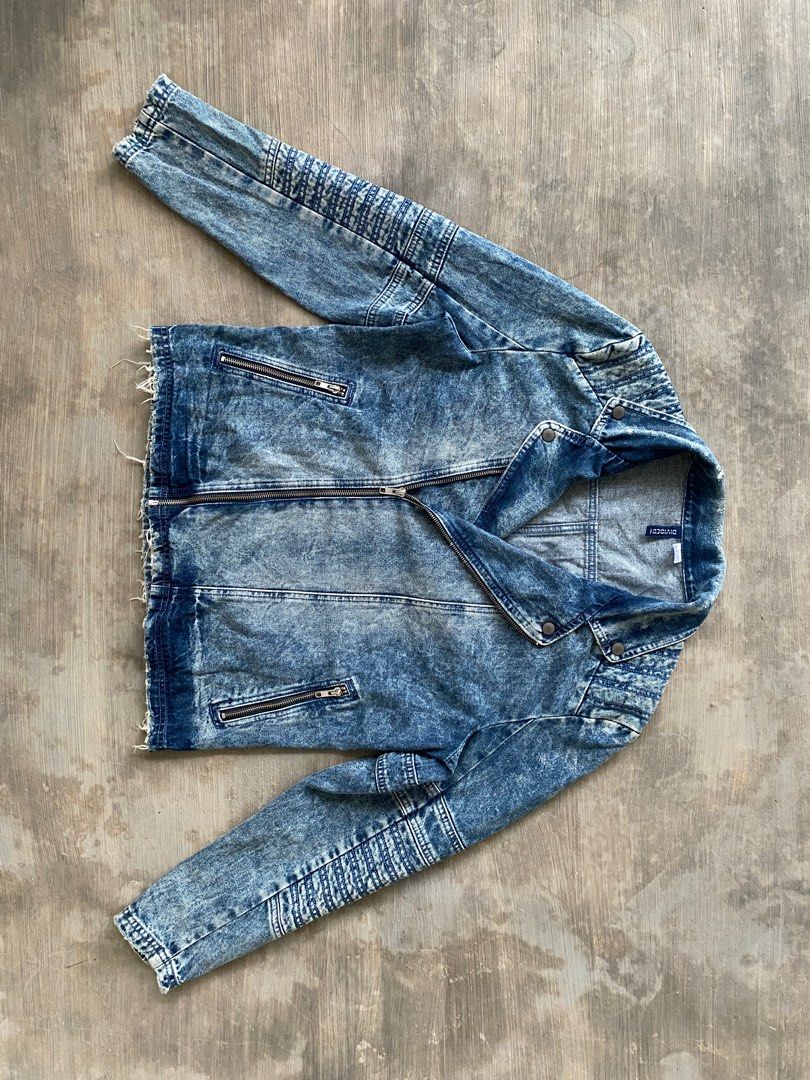 H&m denim hot sale biker jacket