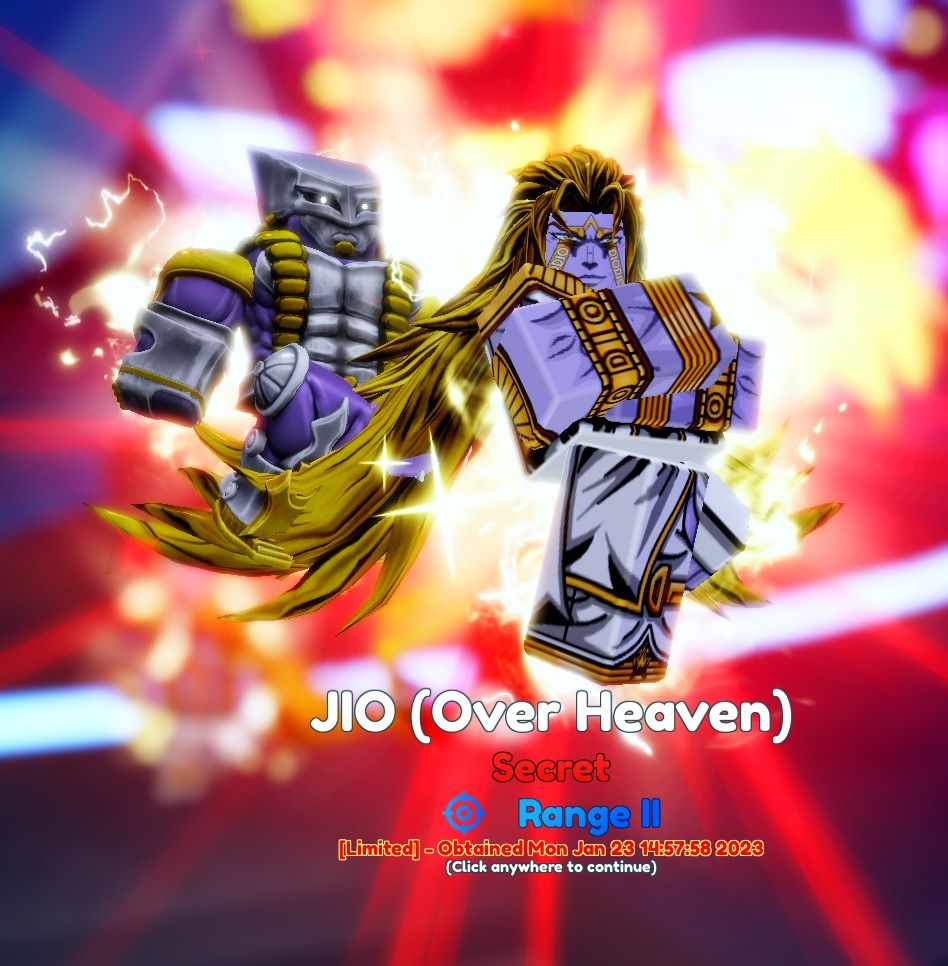 Full SSS Dio/Jio Over Heaven Anime Adventures