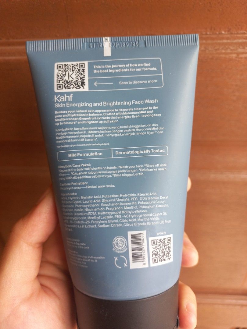 Kahf Face Wash Biru Morrocant Mint on Carousell