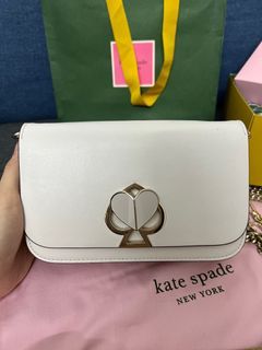 Kate Spade Nicola Twistlock Medium Convertible Crossbody, Optic White - Handbags & Purses