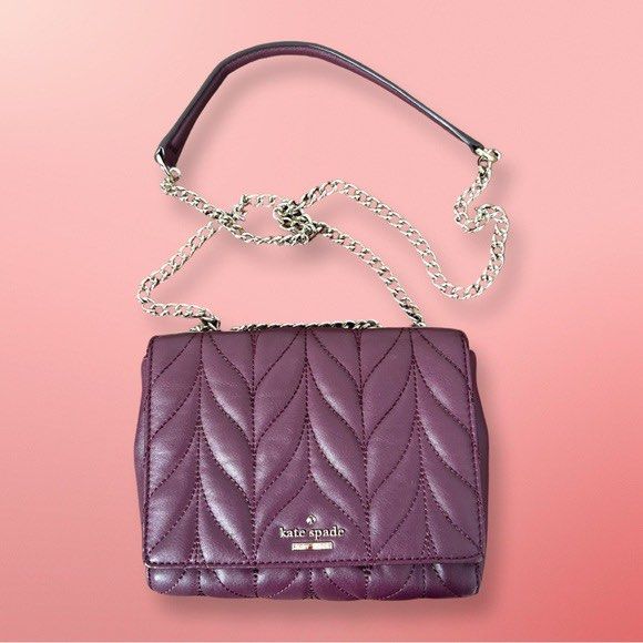 KATE SPADE BRIAR LANE QUILTED CROSSBODY BAG IN DARK PURPLE