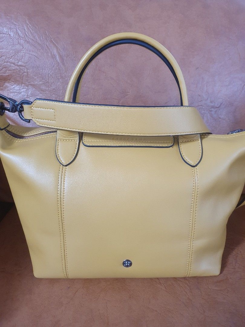 LONGCHAMP Le Pliage Cuir Leather Shoulder Bag, Barang Mewah, Tas