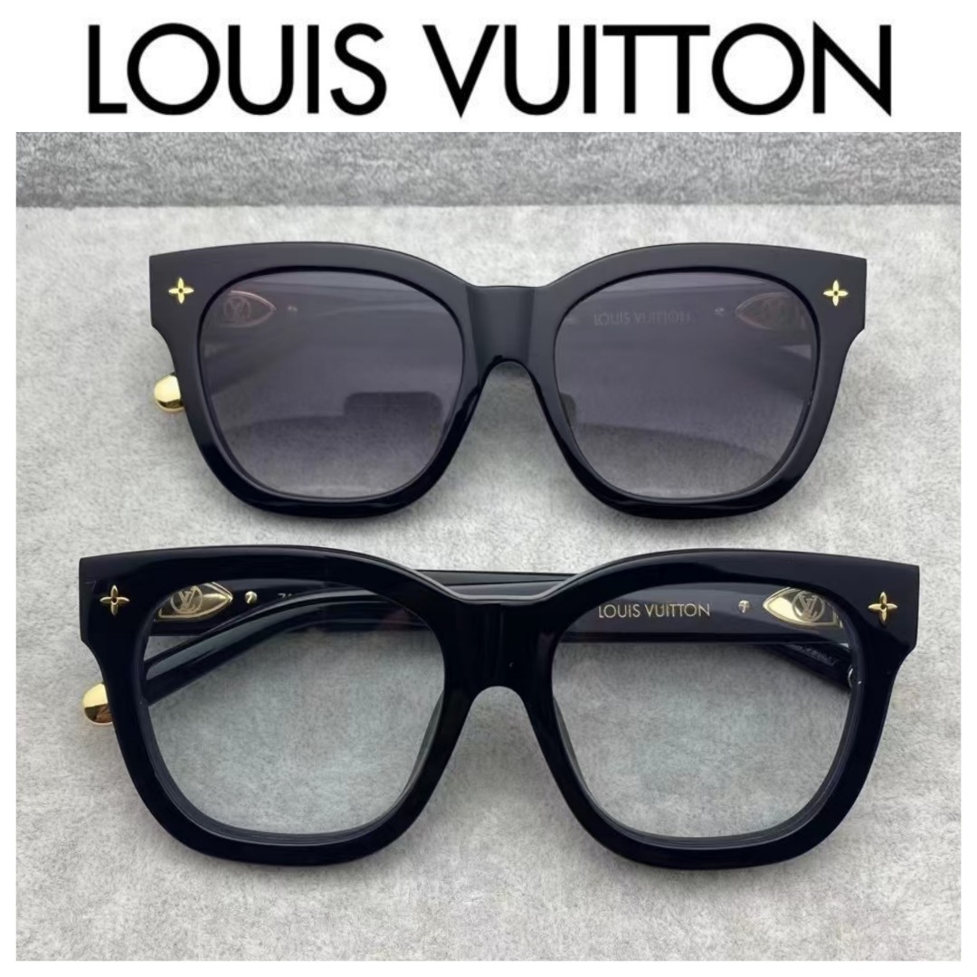 Louis Vuitton LV Fame Oval Sunglasses Black Acetate. Size E