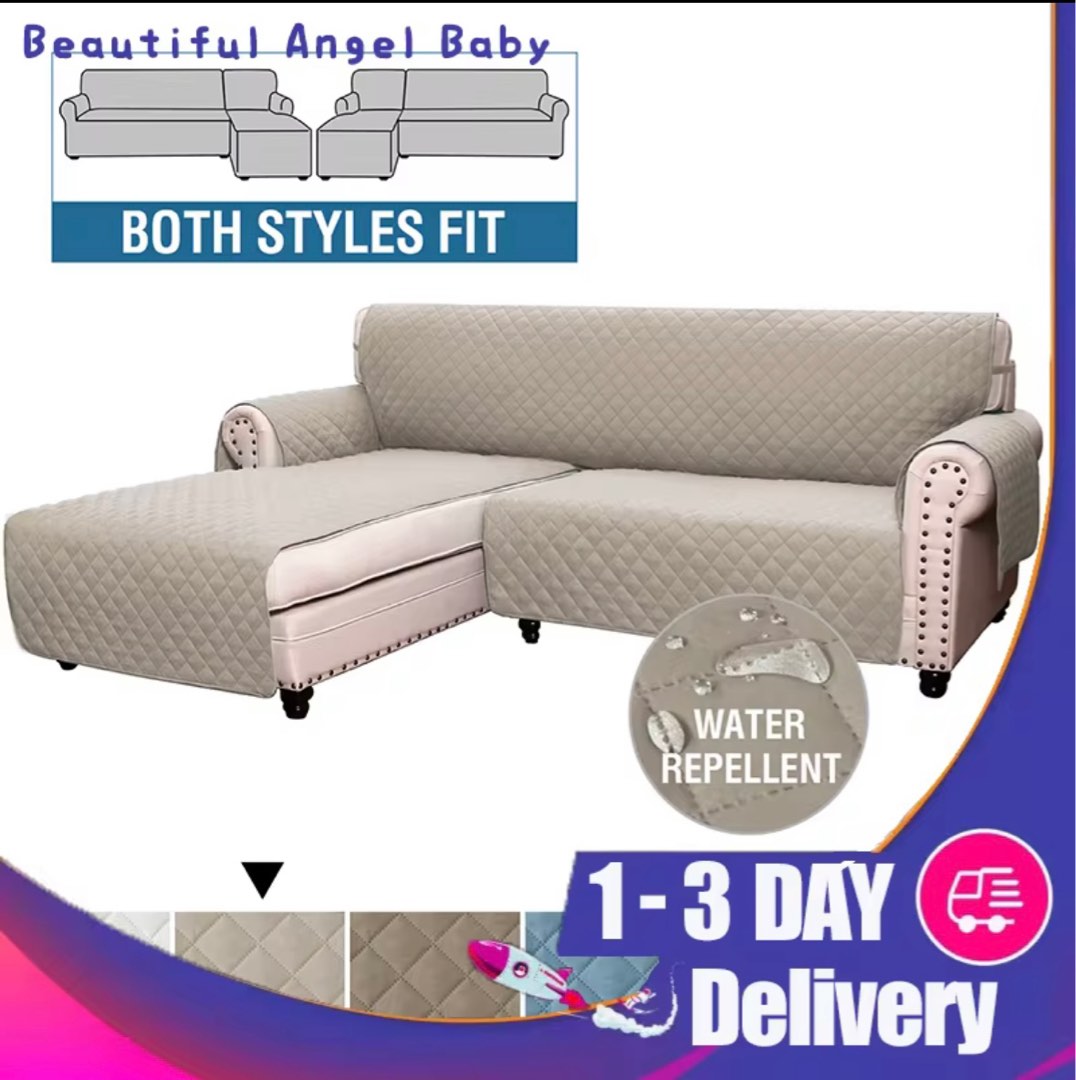 LShaped Sofa Cushion Waterproof Cover, Furniture & Home Living, Furniture, Sofas on Carousell