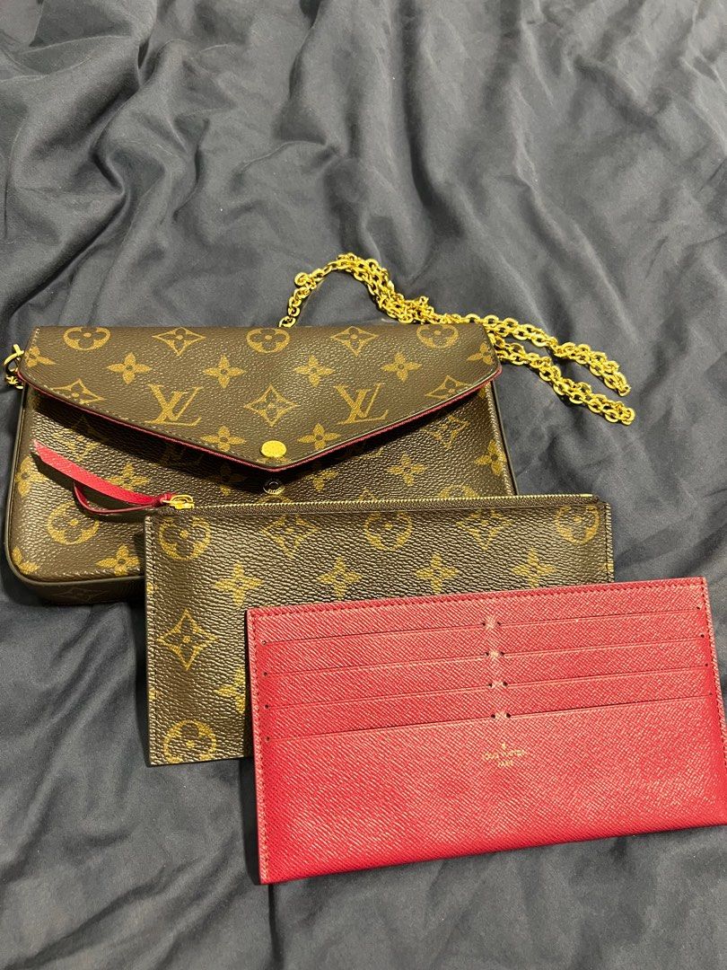 Louis Vuitton Pochette Felicie Monogram Fuchsia Bag, Luxury, Bags & Wallets  on Carousell