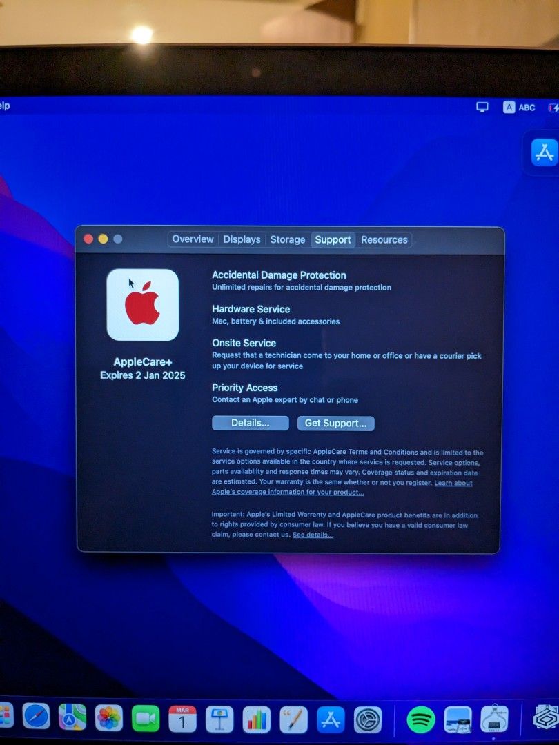 MacBook Air M1 chip 13 inch w Applecare, Computers & Tech, Laptops