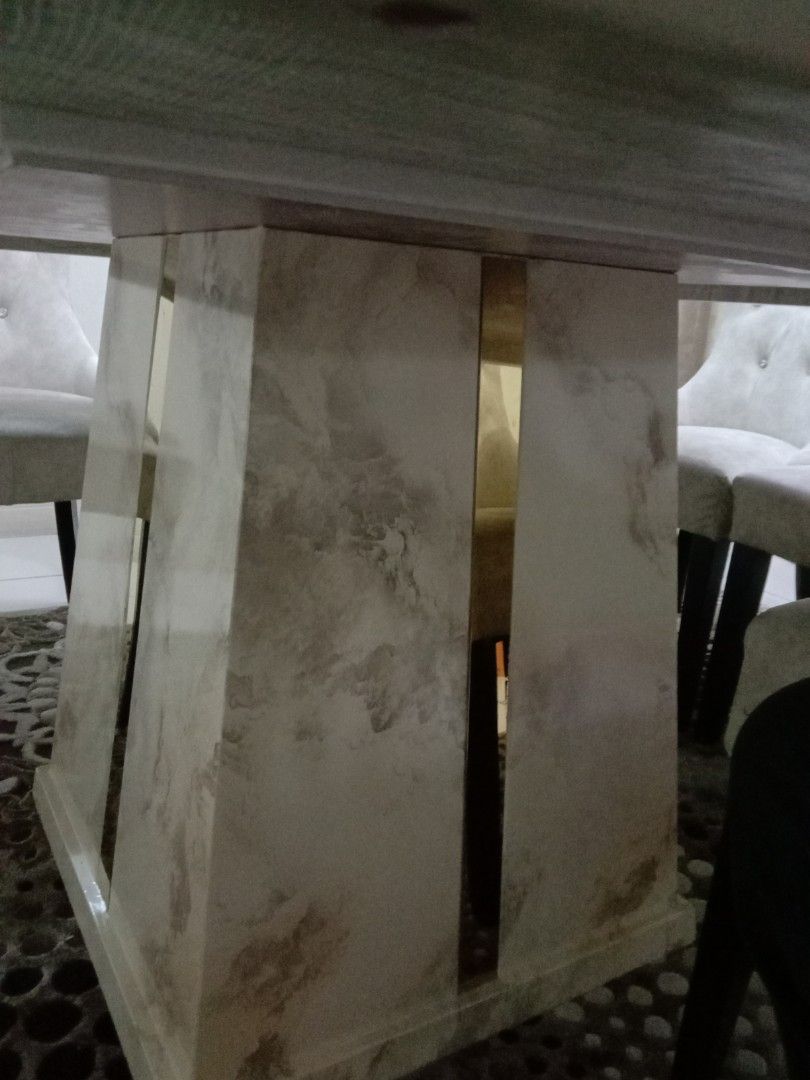 Marble Square Dining Table 8 Seater, Furniture & Home Living, Furniture