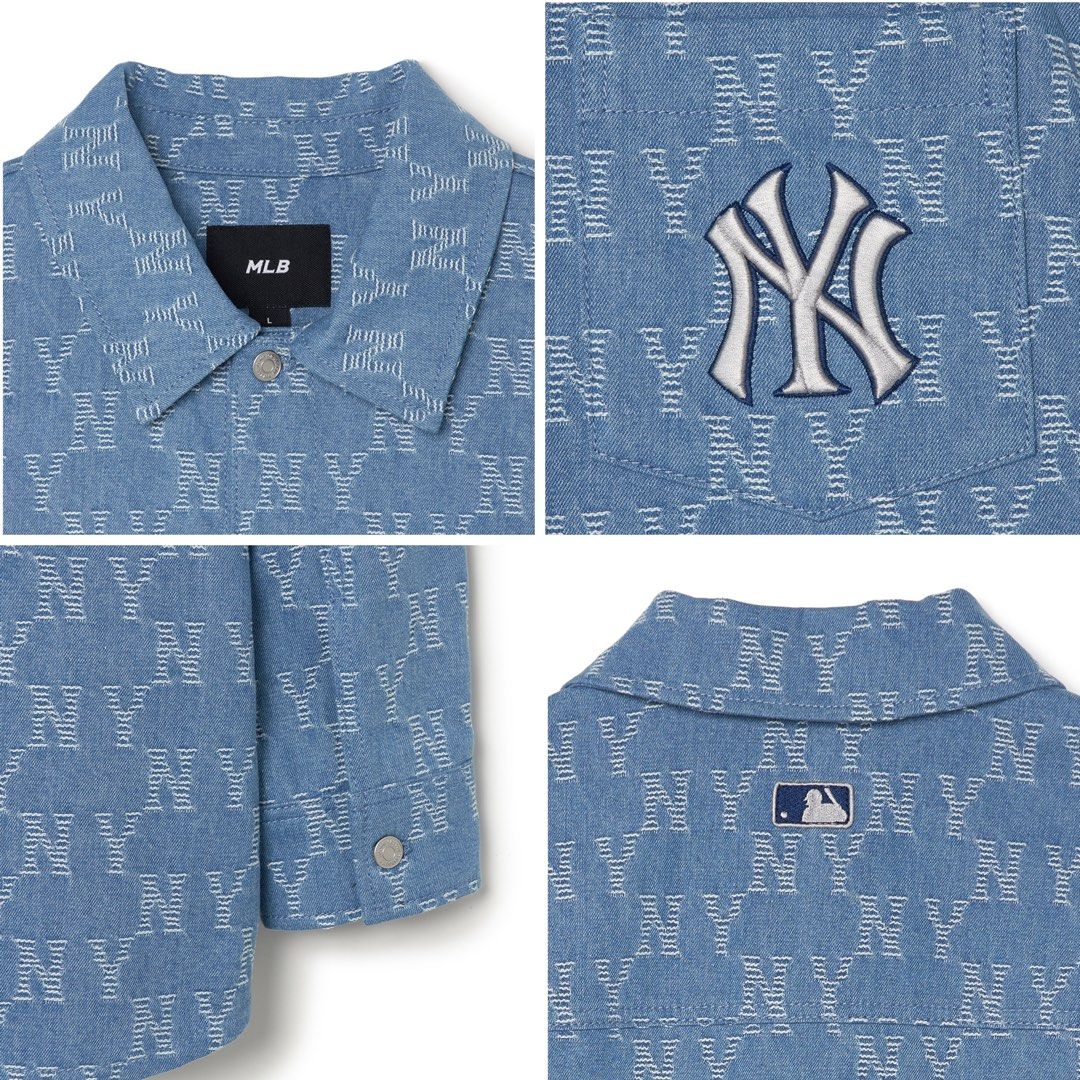Áo sơ mi MLB Basic Monogram Long Sleeve Denim Shirt New York Yankees   LyKorea