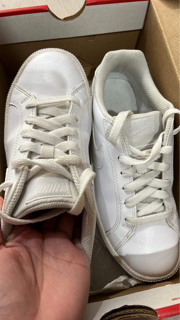 trendy white nike sneakers womens