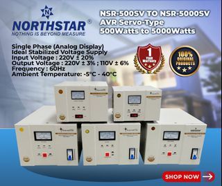 Northstar Servo Type AVR 500Watts to 5000Watts (Analog Display)