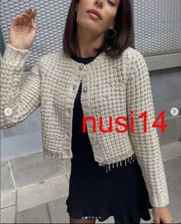 NWT KNIT CARDIGAN WITH BEADs