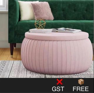 Velvet Ottoman Vanity Stool, Dressing Makeup Chair Foot Stool Under Desk,  Modern S-Shaped Pouf Ottoman Footrest, Soft Foot Stool with Unique Shape,  Comfortable Seat for Bedroom, Light Pink 