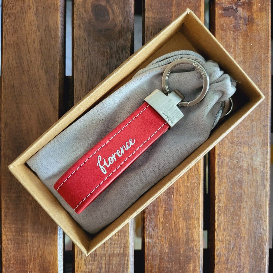 Personalised genuine calf leather keyring Car Accessories