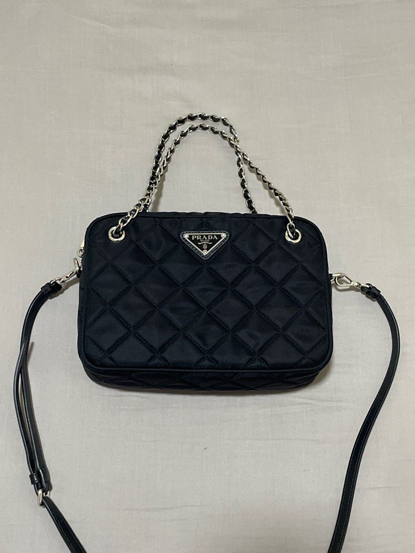 Prada Quilted Nylon Camera Crossbody Bag, Luxury, Bags Wallets