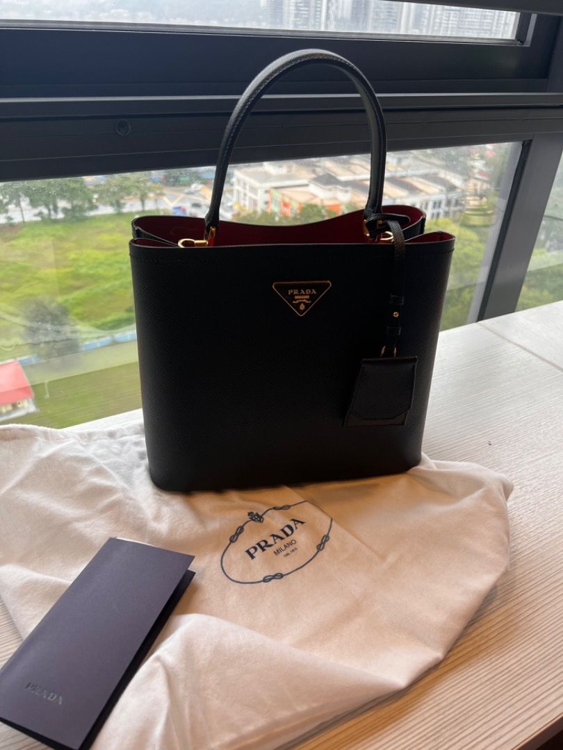 Prada Saffiano Leather Medium Panier Bag, Luxury, Bags & Wallets on  Carousell