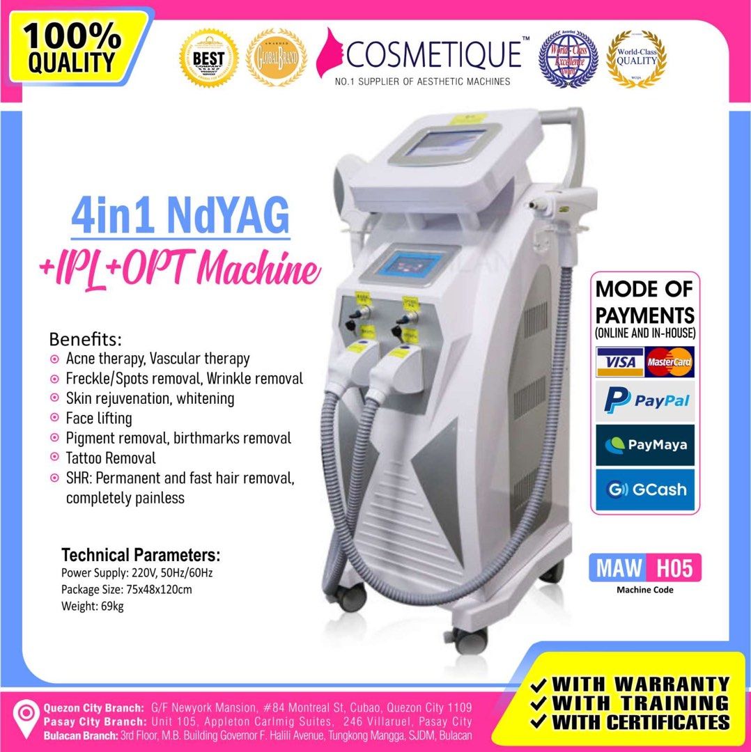 Premium 4 in 1 Ndyag IPL OPT Machine Facial Machine Slimming Machine ...