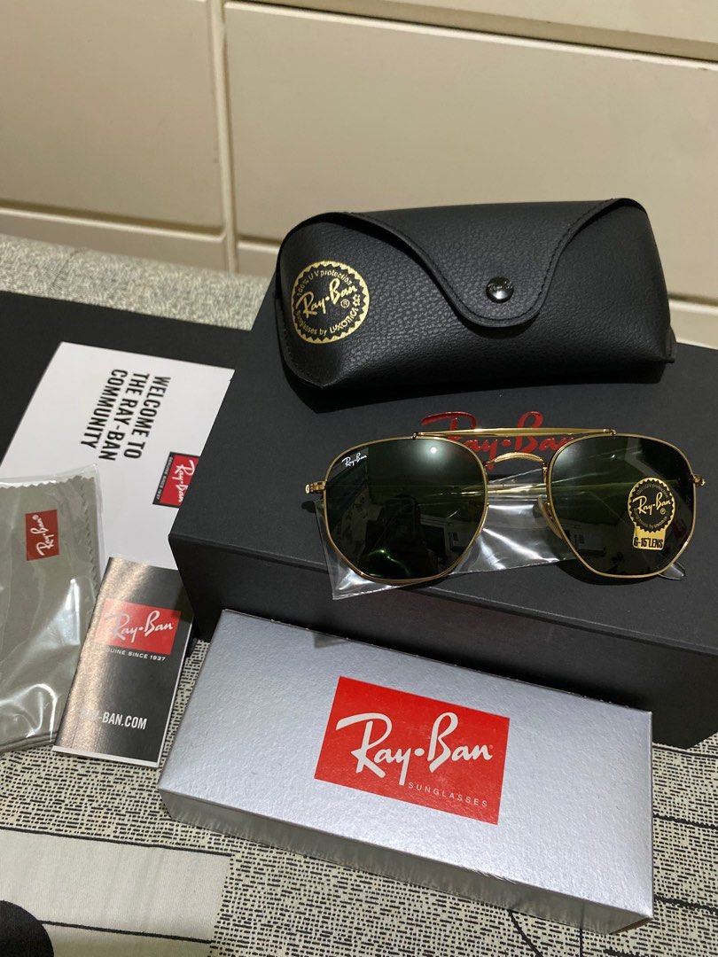 RayBan Marshal I G-15 Lens (Category: Sunglasses & Eyewear) located in Manila. Submitted by hapishopee (Listing ID 1218159518, Image 1). Description: Authentic RayBan Marshal I bought from an official store for ₱10,500. Used only twice it is good as new with all the inclusions. .