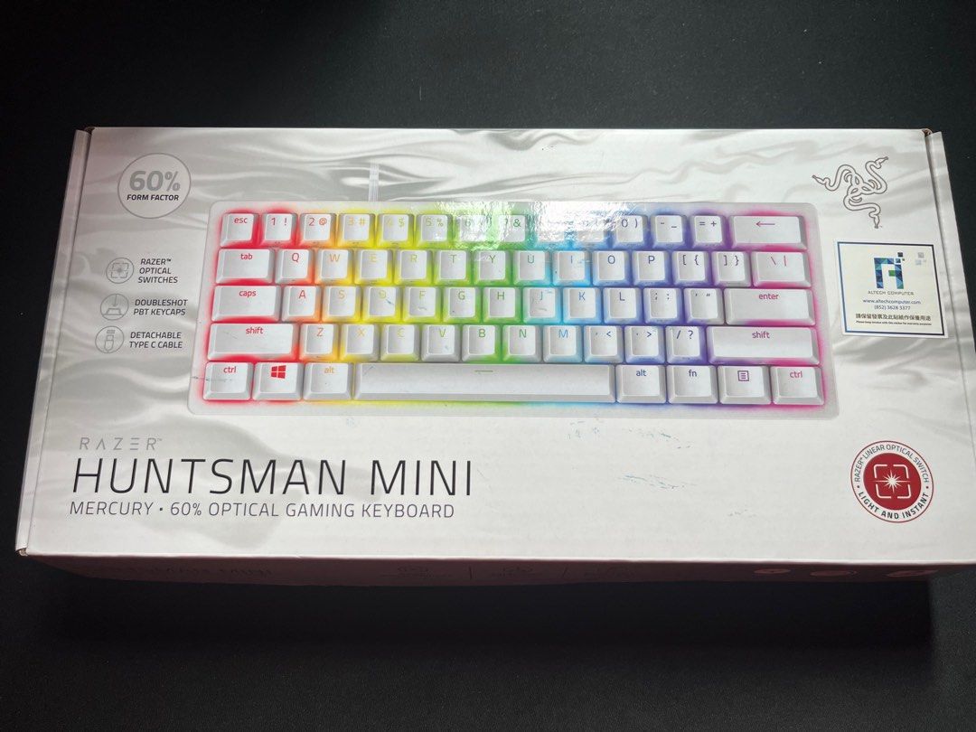 Razer huntsman mini white, 電腦＆科技, 電腦周邊及配件, 電腦鍵盤及