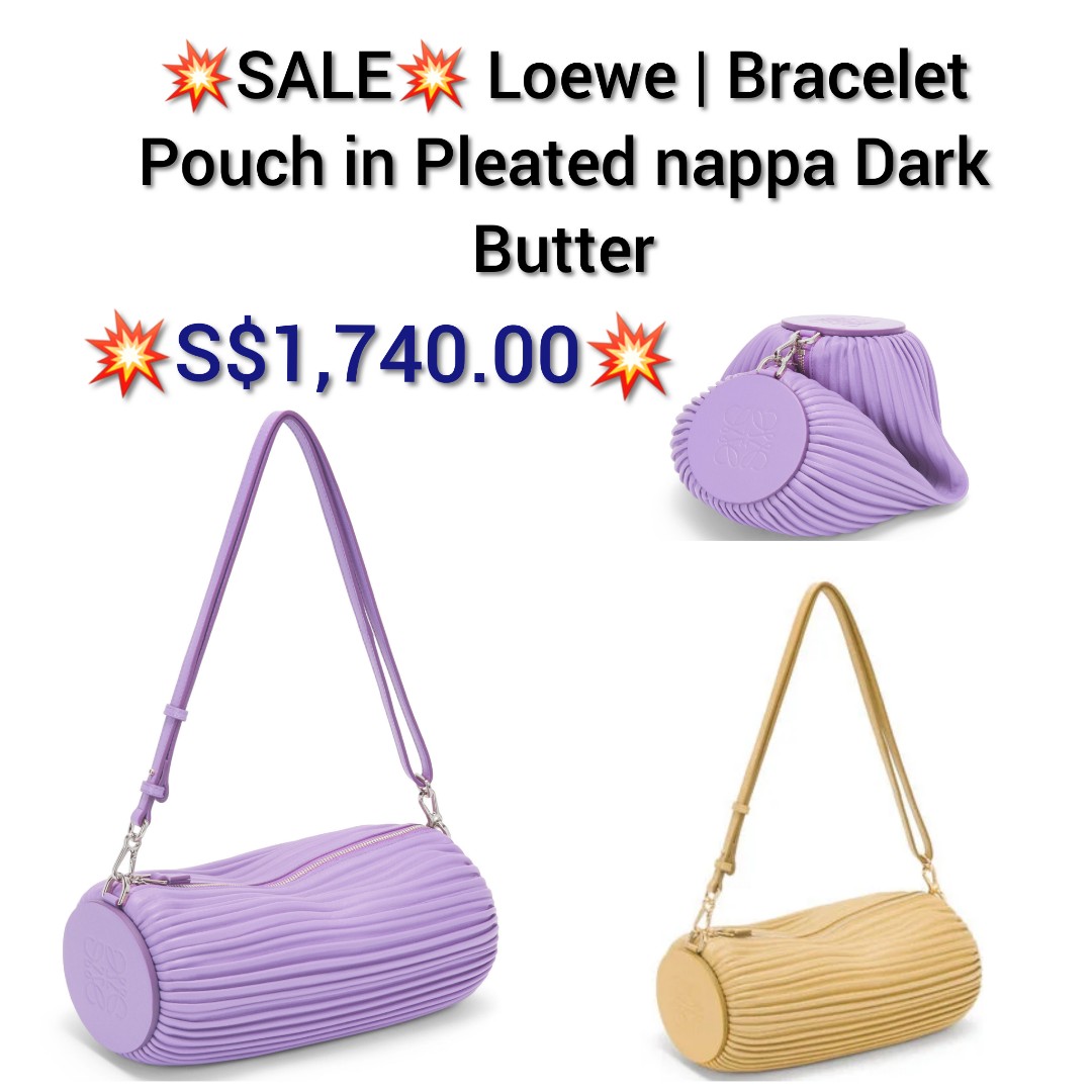 Bracelet Pouch in pleated nappa Dark Butter - LOEWE