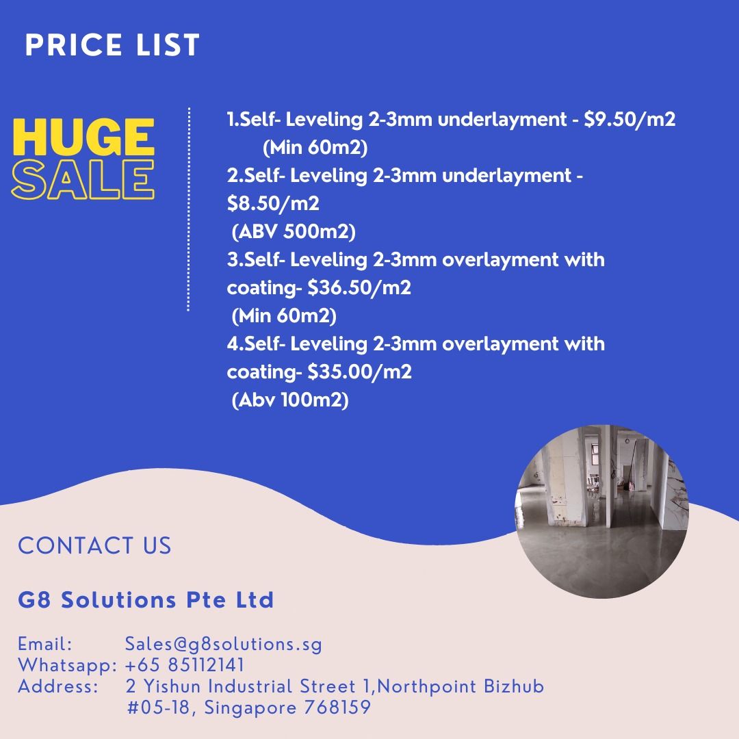 Self Levelling Cement / Microcement application / Floor leveler