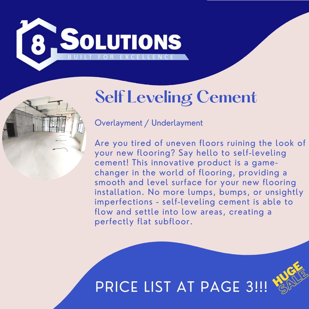 Self Levelling Cement / Microcement application / Floor leveler