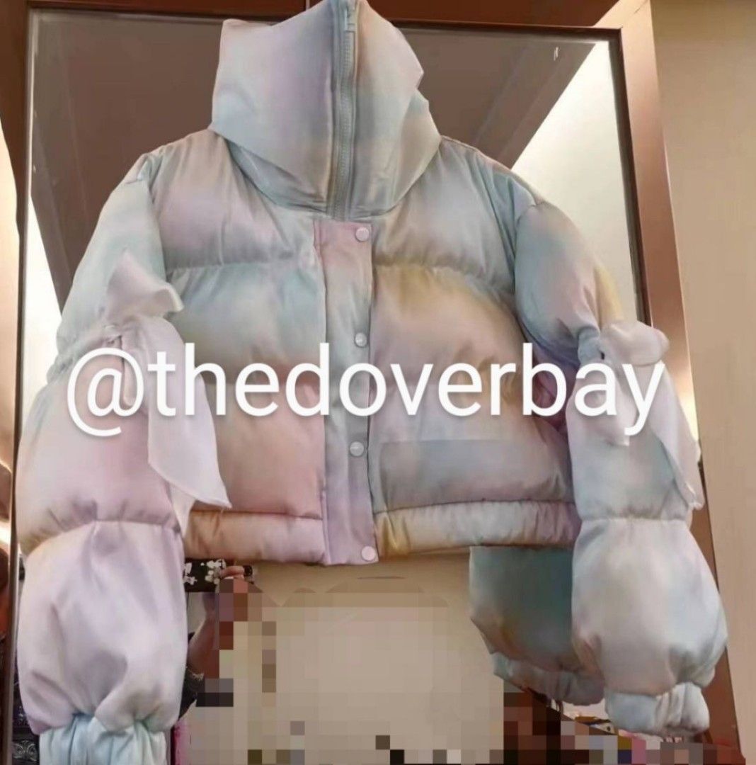 Selkie Puffer Marshmallow Jacket, Castle Pink, Rainbow, Women's Fashion