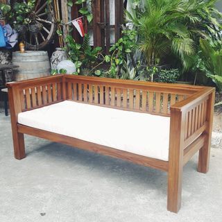 Solid Teak Wood Daybed Ruji Sofa with Cushion ( Sofa bed , Sofa-bed )