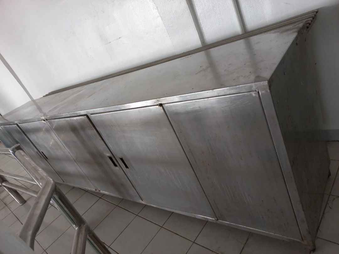 Stainless Steel Cabinet (Category: Other Kitchenware & Tableware) located in Quezon City. Submitted by CraftsItemsCleanUpSale (Listing ID 1218144724, Image 2). Description: Stainless Steel Cabinet Dimension: 24"x140"x38" (and 12"x140"x38" Exterior Bars) *Price Negotiable Kindly Note: Crafts Items Clean Up Sale Please chat with me for any questions or for more photos. Items are sold as is..