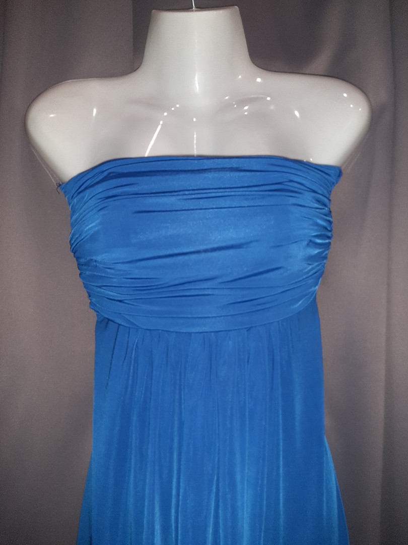 Strapless elegant royal blue dinner dress, Women's Fashion, Dresses ...