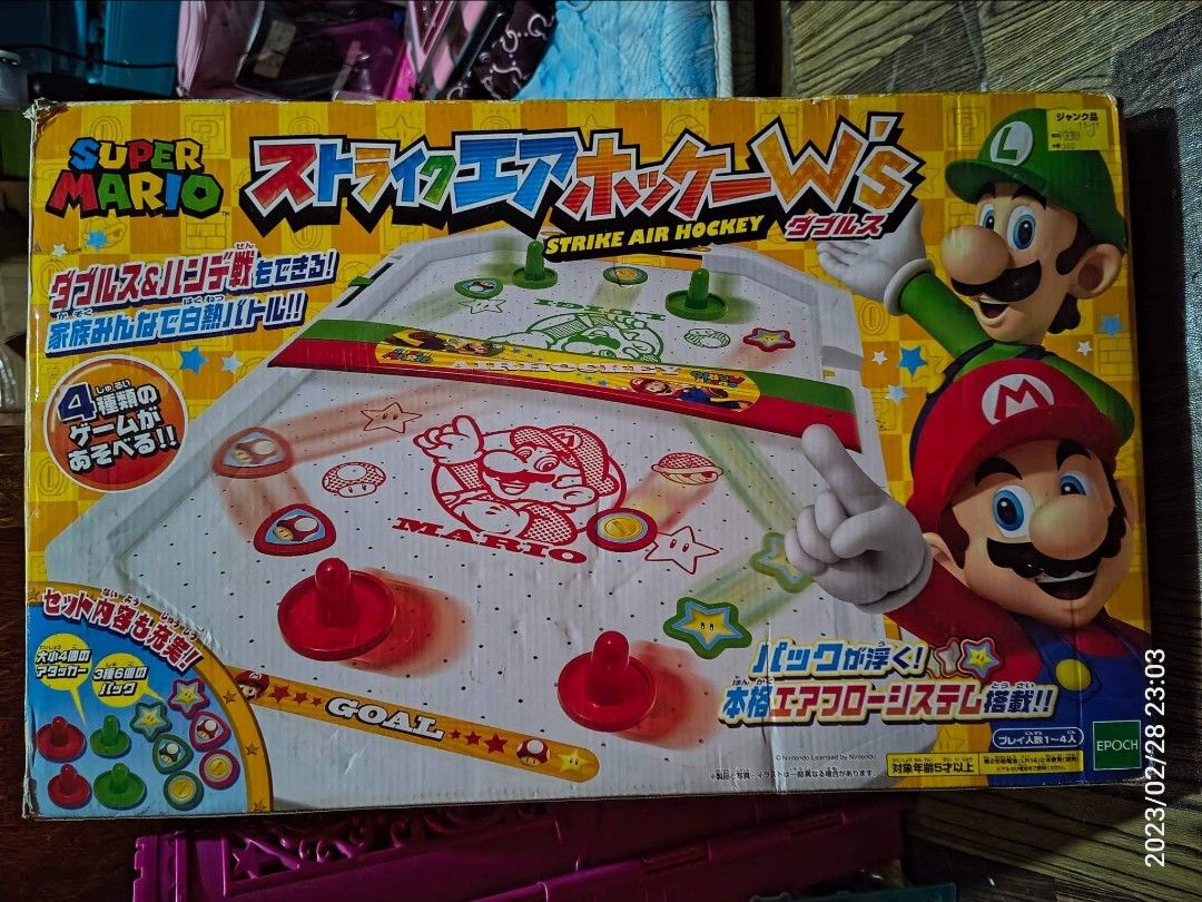 Super Mario air hockey, Hobbies & Toys, Toys & Games on Carousell