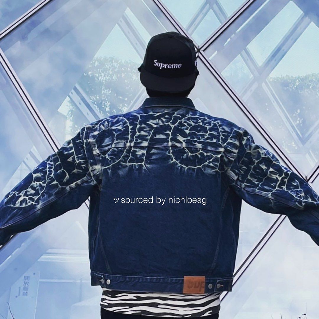 supreme shibori denim trucker jacket 黒S-