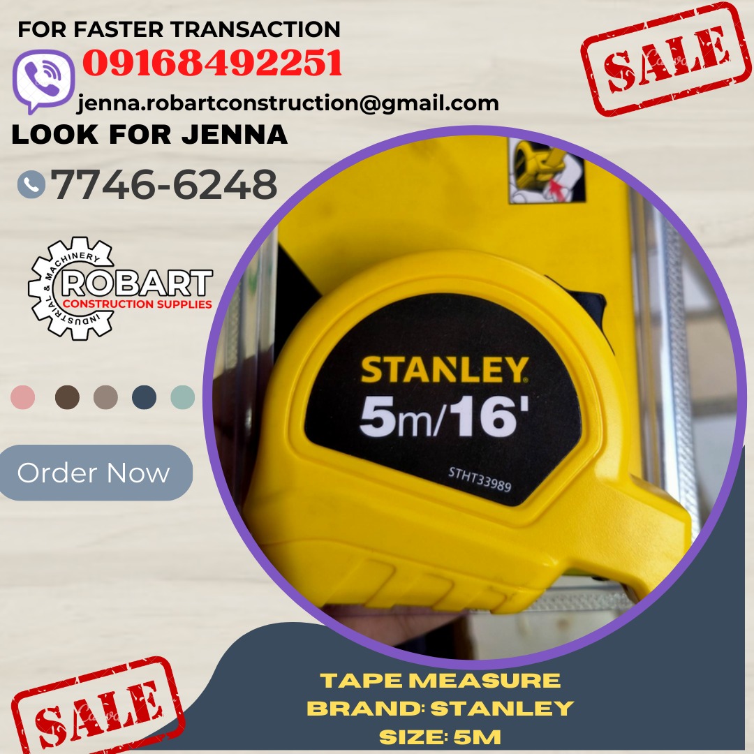 Tape Measure Brand: Stanley Size: 5m, Commercial & Industrial