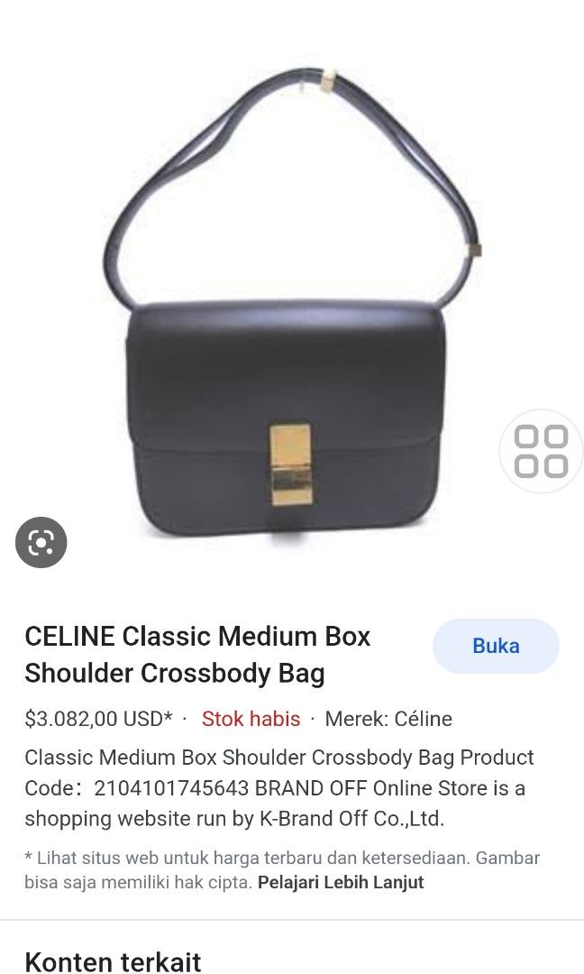 Tas CELINE Made in Italy Classic Medium Box Shoulder Crossbody Bag Selempang Kulit Asli FPA.0141