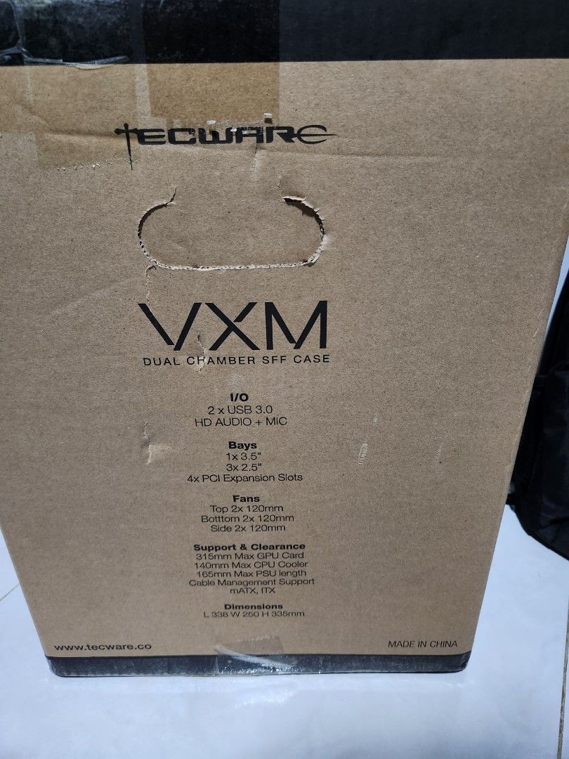 TECWARE VXM TG WHITE DUAL CHAMBER GAMING PC CASE CHASSIS SFF MATX ITX ...