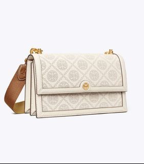 TORY BURCH- T MONOGRAM PERFORATED SHOULDER BAG