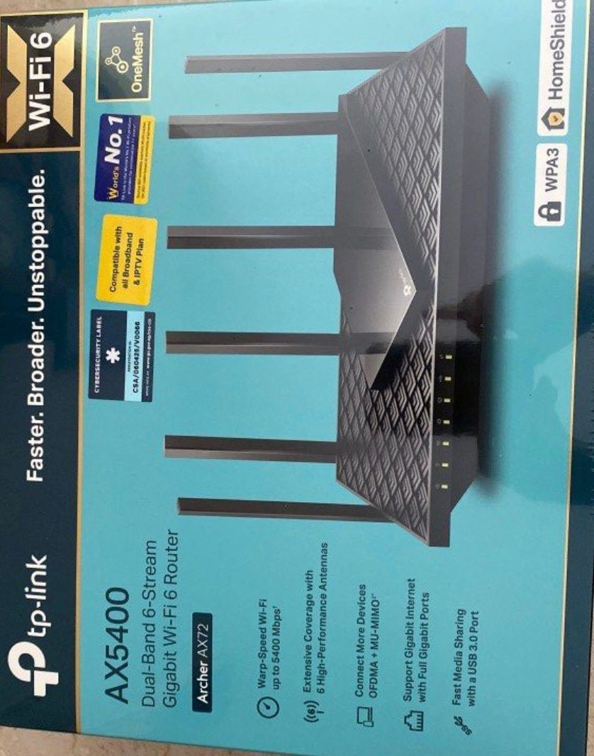Tp-Link Archer AX72 AX5400 Band Wi-Fi 6 Router, Computers & Tech, Parts ...