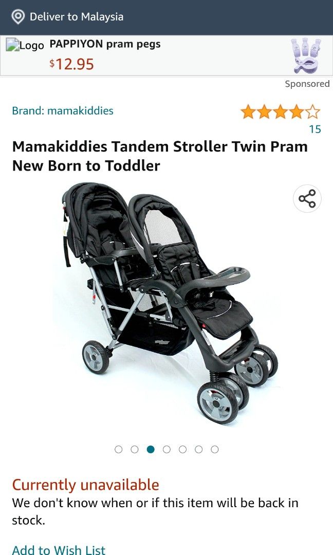 Mamakiddies on sale tandem stroller