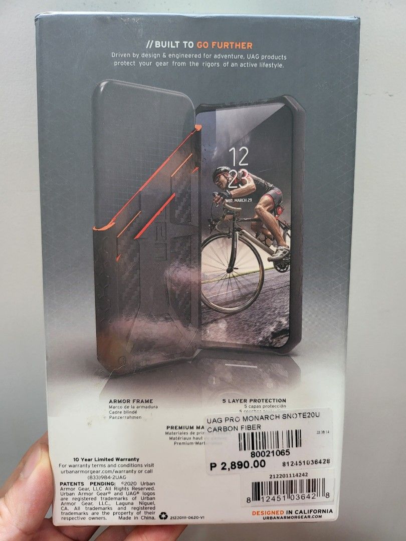 UAG Monarch Carbon Fiber Note 20 Ultra (Category: Cases & Sleeves) located in Paranaque City. Submitted by Etage (Listing ID 1218028537, Image 2). Description: original with price tag attached on the box of 2,890.