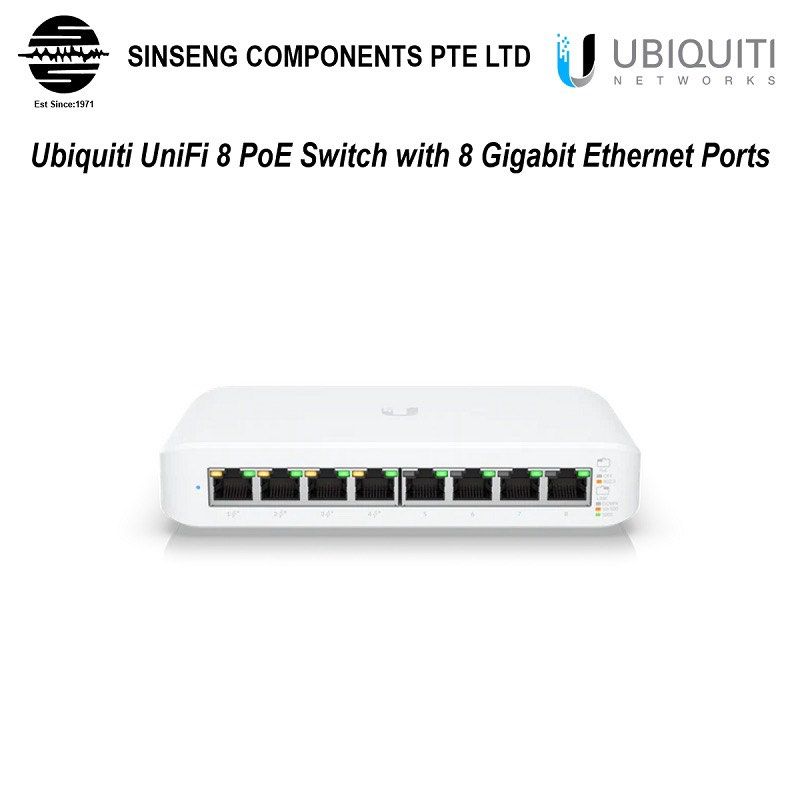 Ubiquiti UniFi 8 Port PoE+ Gen2 Network Switch - USW-Lite-8-POE