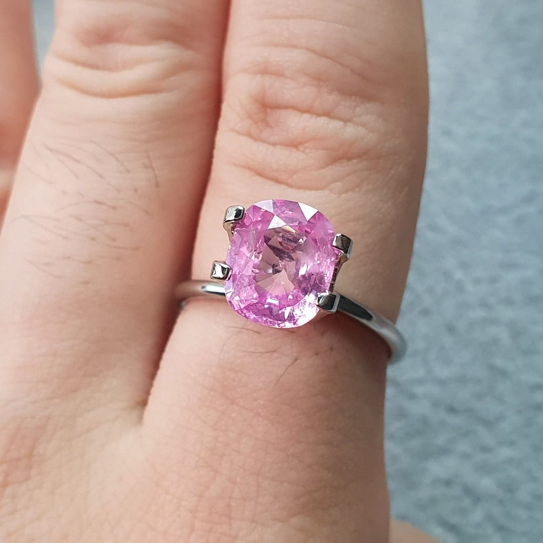 UNHEATED PADPARASCHA SAPPHIRE LONG CUSHION 2.53CT G338 RARE PINK