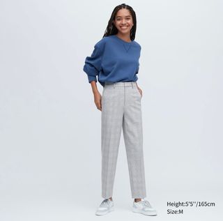 Uniqlo Smart Ankle Pants in Brown (Glen Check)