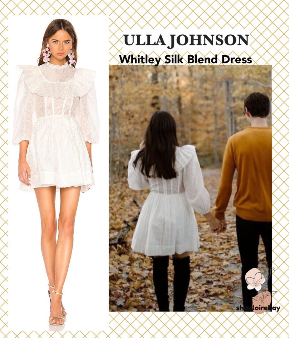 US0 Ulla Johnson Whitley silk blend mini cotton voile dress white
