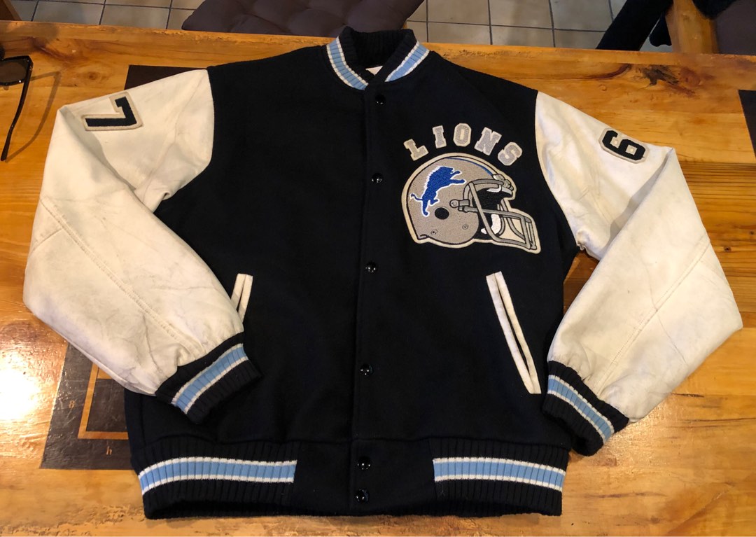 Vintage Varsity Jacket chalk Line, Fesyen Pria, Pakaian , Baju Luaran