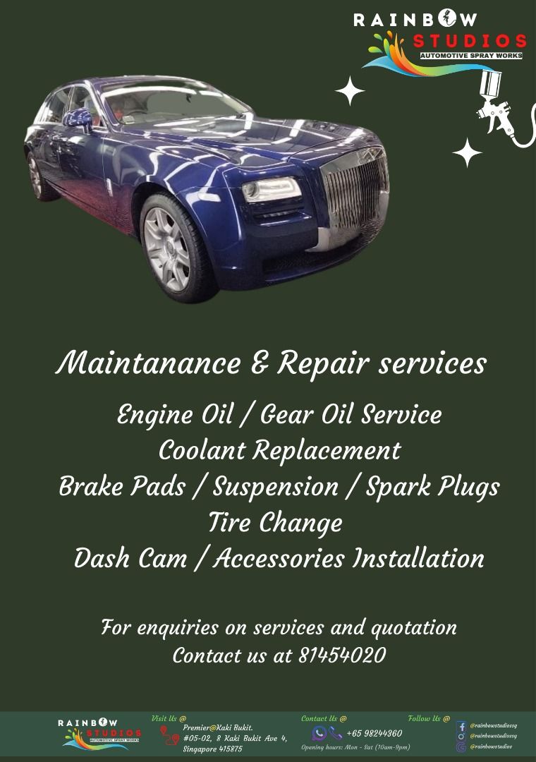 VEHICLE MAINTANANCE AND REPAIR SERVICE, Car Accessories, Car Workshops