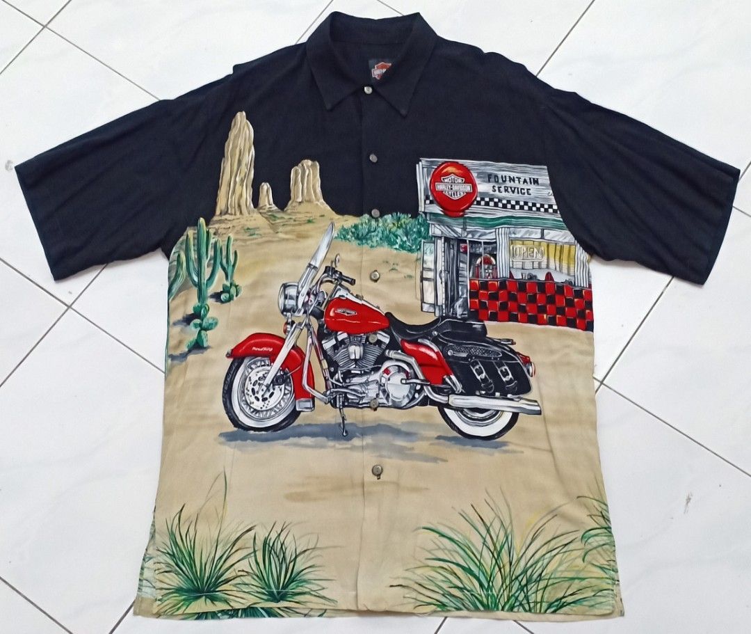 Harley davidson hawaiian deals dress shirts