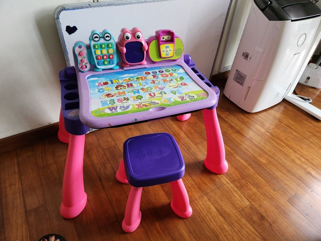 Vtech Activity Desk ( purple) with additional charts, Babies & Kids, Baby Nursery & Kids