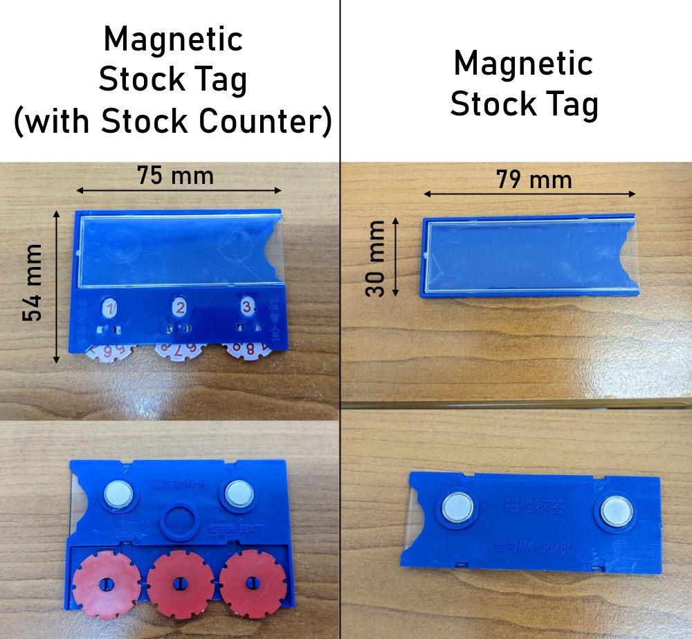 Warehouse/Rack storage labelling tag, Stock counter, Item