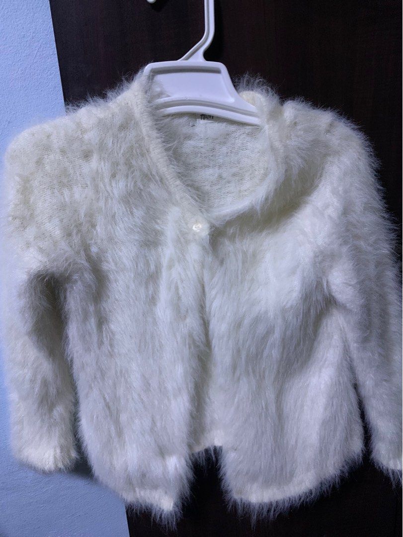 White sale furry coat